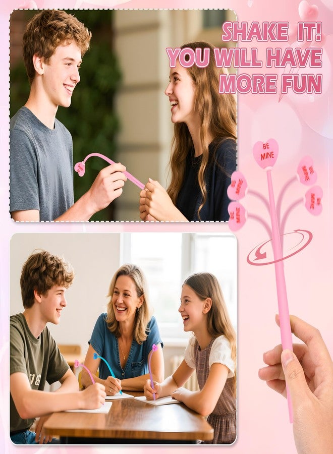 LiYiQ 50 PCS Valentine's Day Conversation Stress Relief Bobblehead Pens Fun Cute Pen Fidget Pens Kawaii Be Mine Kiss Me Love Conversation Pen for Classroom Prizes Office Supplies - Image 5